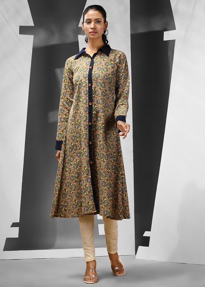 Green Readymade Cotton Kurti - Indian Silk House Agencies