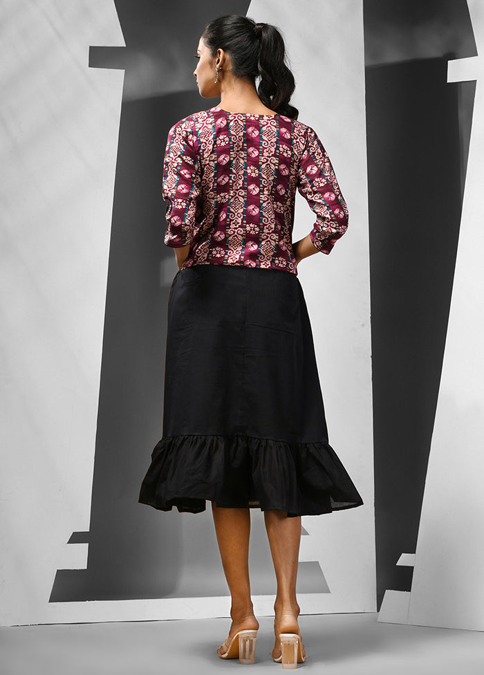Black Readymade Cotton Indian Dress - Indian Silk House Agencies