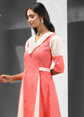 Red Readymade Cotton Indian Dress - Indian Silk House Agencies