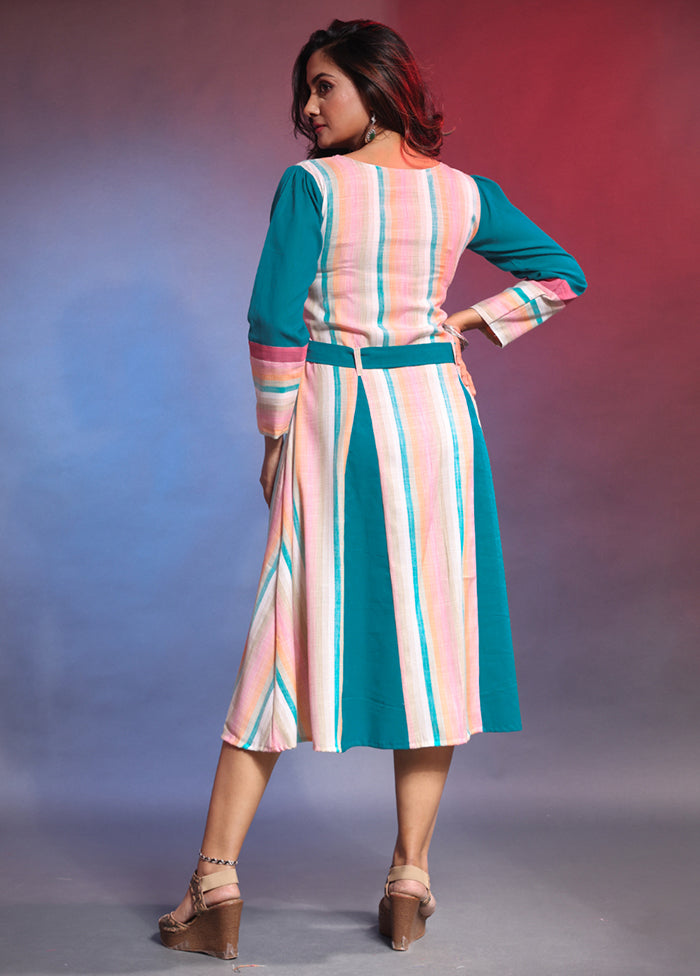 Multicolor Readymade Cotton Indian Dress - Indian Silk House Agencies