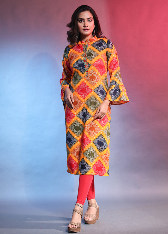 Multicolor Readymade Rayon Kurti - Indian Silk House Agencies