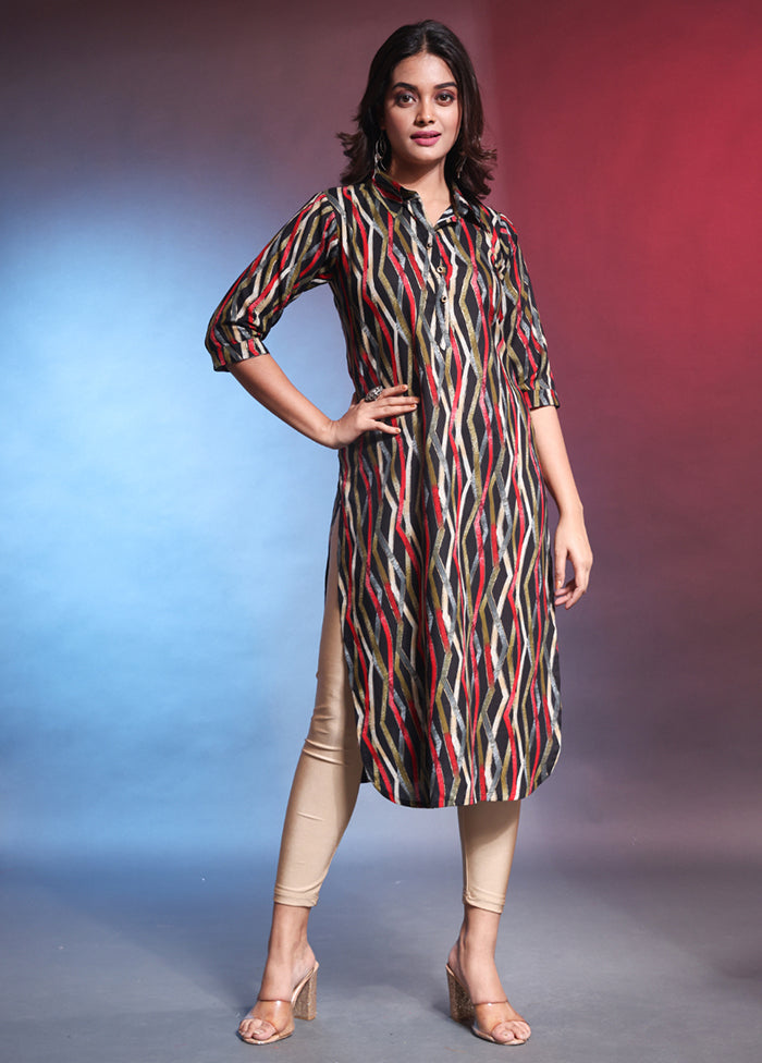 Black Readymade Rayon Kurti