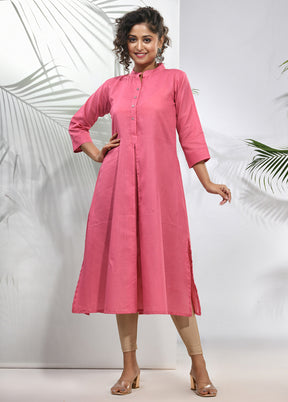 Pink Readymade Cotton Kurti - Indian Silk House Agencies