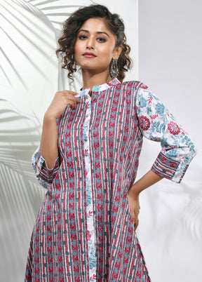 Magenta Readymade Cotton Kurti - Indian Silk House Agencies