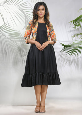 Black Readymade Cotton Indian Dress - Indian Silk House Agencies