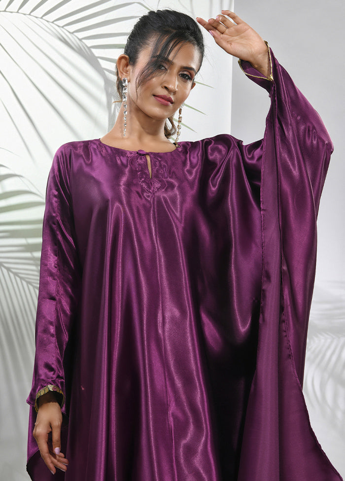 2 Pc Purple Readymade Silk Kaftan Set - Indian Silk House Agencies