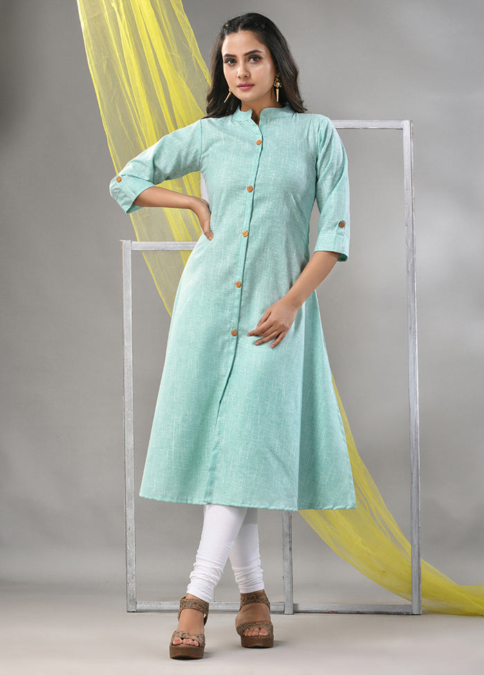 Mint Green Readymade Cotton Kurti