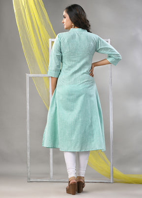 Mint Green Readymade Cotton Kurti - Indian Silk House Agencies