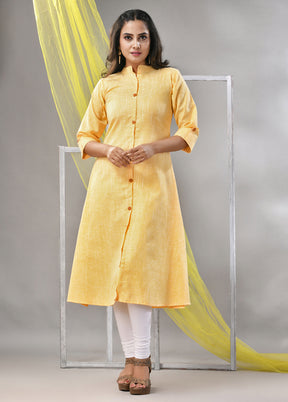 Yellow Readymade Cotton Kurti - Indian Silk House Agencies