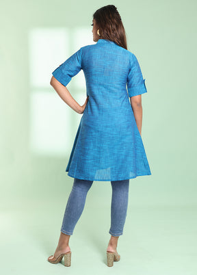 Blue Readymade Cotton Kurti - Indian Silk House Agencies