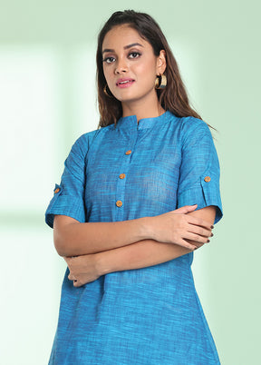 Blue Readymade Cotton Kurti