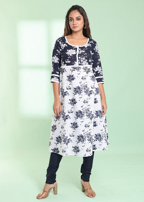 2 Pc White Readymade Cotton Kurti Set