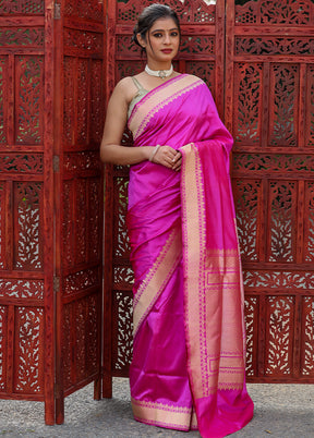 Rani Katan Pure Silk Saree With Blouse Piece