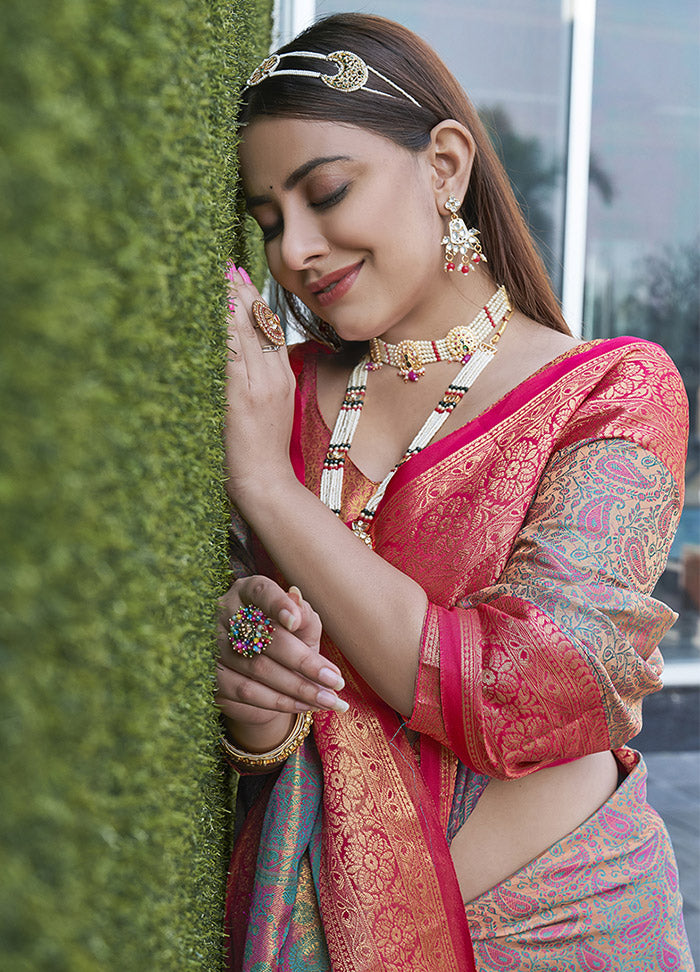 Cream Dupion Silk Saree With Blouse Piece