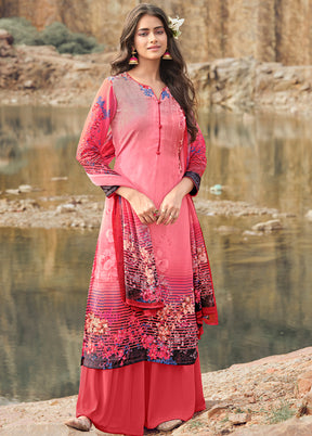 3 Pc Pink Digital Unstitched Suit Set With Dupatta VDKSH169222 - Indian Silk House Agencies