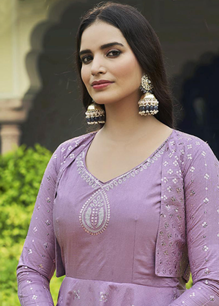 2 Pc Purple Ethnic Semistitched Gown Style Dress And Koti VDKSH810223 - Indian Silk House Agencies