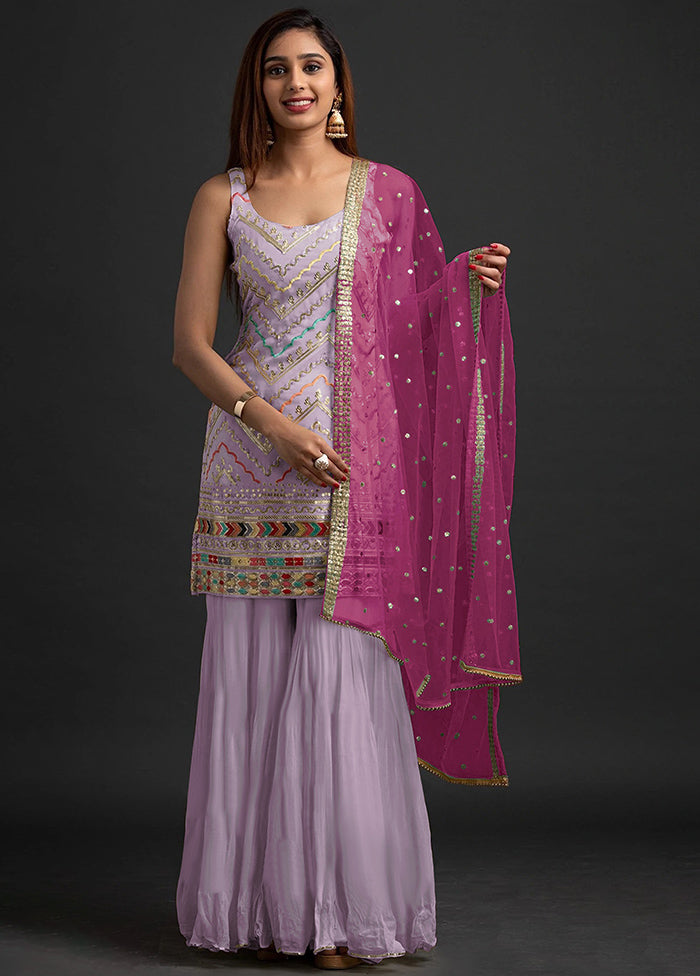 3 Pc Purple Georgette Suit Set With Dupatta VDKSH810247 - Indian Silk House Agencies