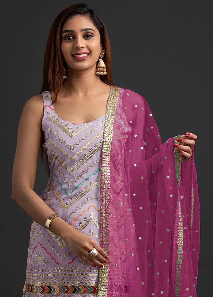 3 Pc Purple Georgette Suit Set With Dupatta VDKSH810247 - Indian Silk House Agencies