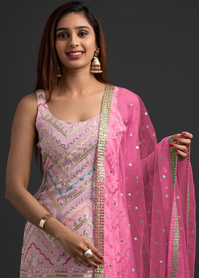 3 Pc Pink Georgette Suit Set With Dupatta VDKSH810249 - Indian Silk House Agencies