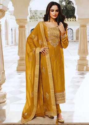 3 Pc Mustard Salwar Suit Set With Dupatta VDKSH1110273 - Indian Silk House Agencies