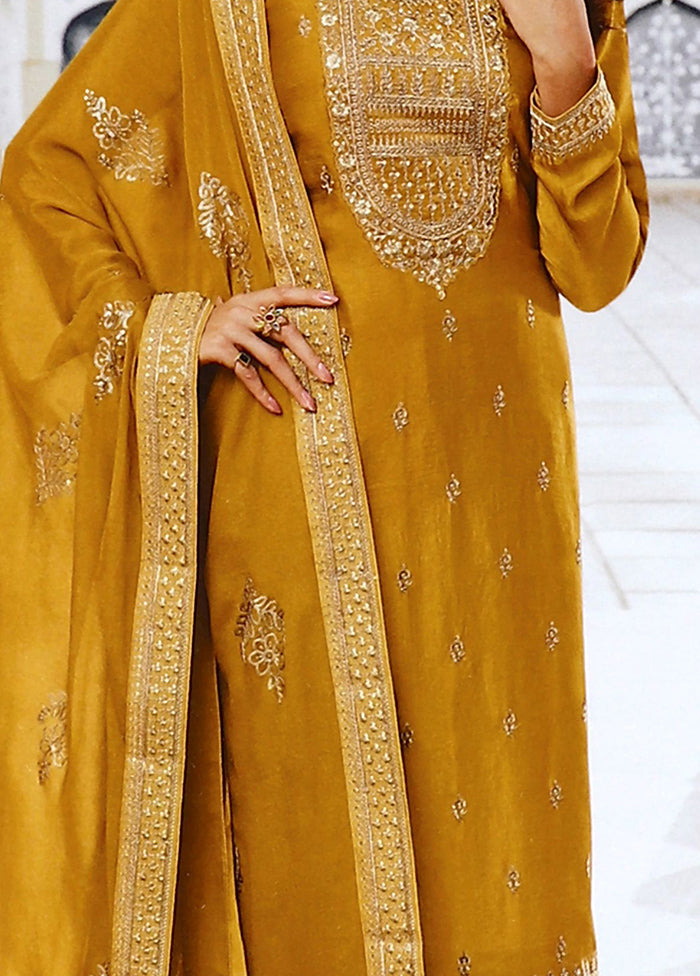 3 Pc Mustard Salwar Suit Set With Dupatta VDKSH1110273 - Indian Silk House Agencies