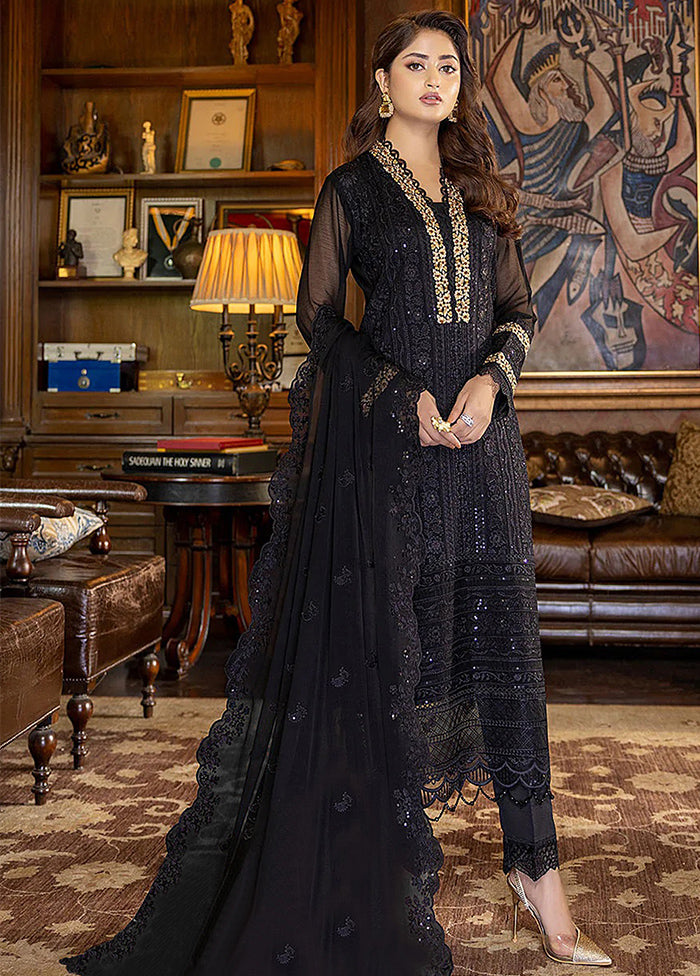 3 Pc Black Georgette Suit Set With Dupatta VDKSH1310227 - Indian Silk House Agencies