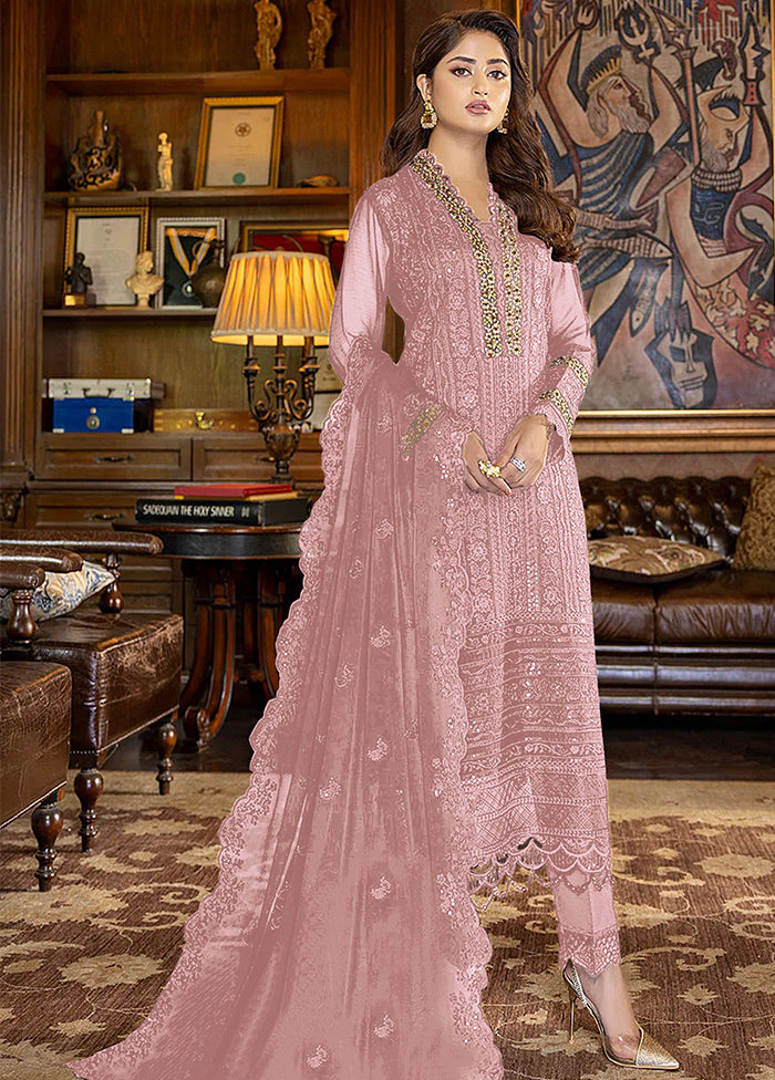3 Pc Pink Georgette Suit Set With Dupatta VDKSH1310233 - Indian Silk House Agencies