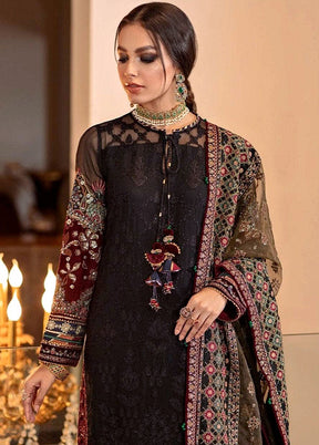 3 Pc Black Semi Stitched Georgette Suit Set VDKSH11502249 - Indian Silk House Agencies