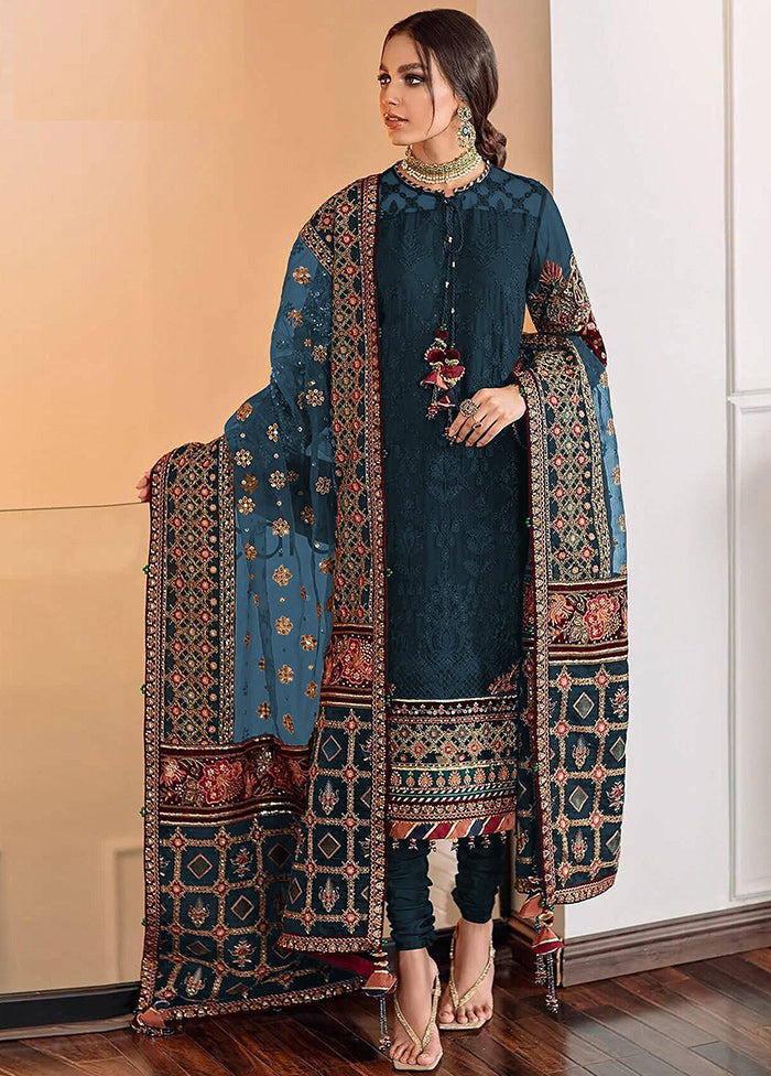 3 Pc Rama Semi Stitched Georgette Suit Set VDKSH11502250 - Indian Silk House Agencies