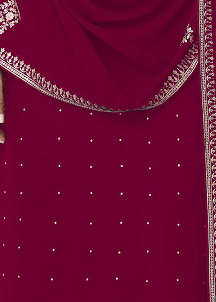 3 Pc Pink Semi Stitched Georgette Suit Set VDKSH11502256 - Indian Silk House Agencies