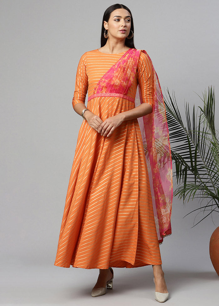 Orange Readymade Silk Woven Kurti VDKSH1403241 - Indian Silk House Agencies