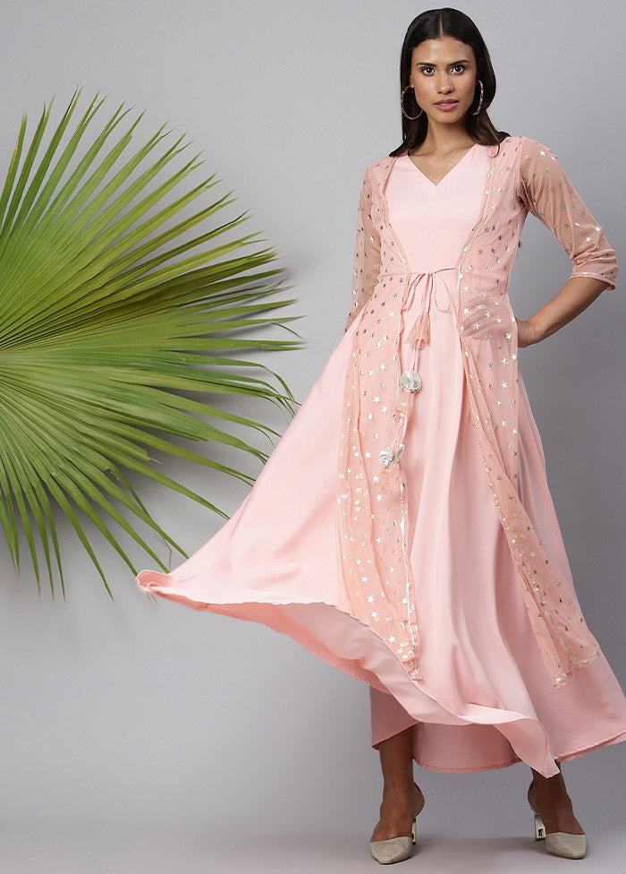 Pink Readymade Silk Woven Kurti VDKSH1403244 - Indian Silk House Agencies