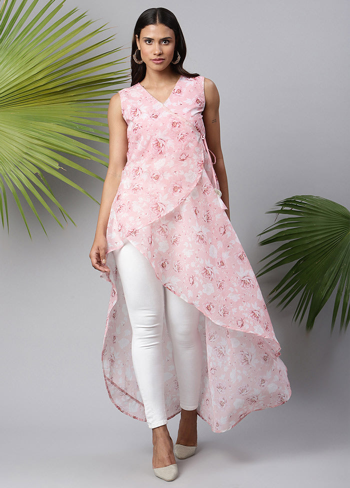 Pink Readymade Silk Woven Kurti VDKSH1403270 - Indian Silk House Agencies