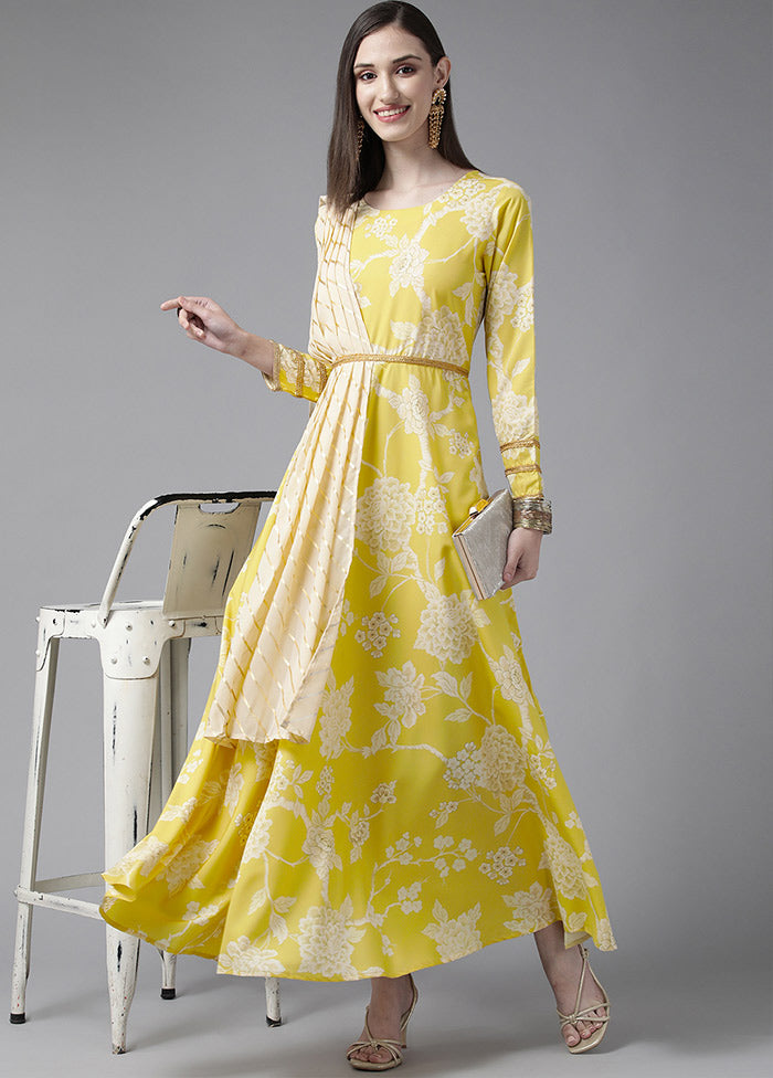 Yellow Readymade Silk Woven Kurti VDKSH1403271 - Indian Silk House Agencies