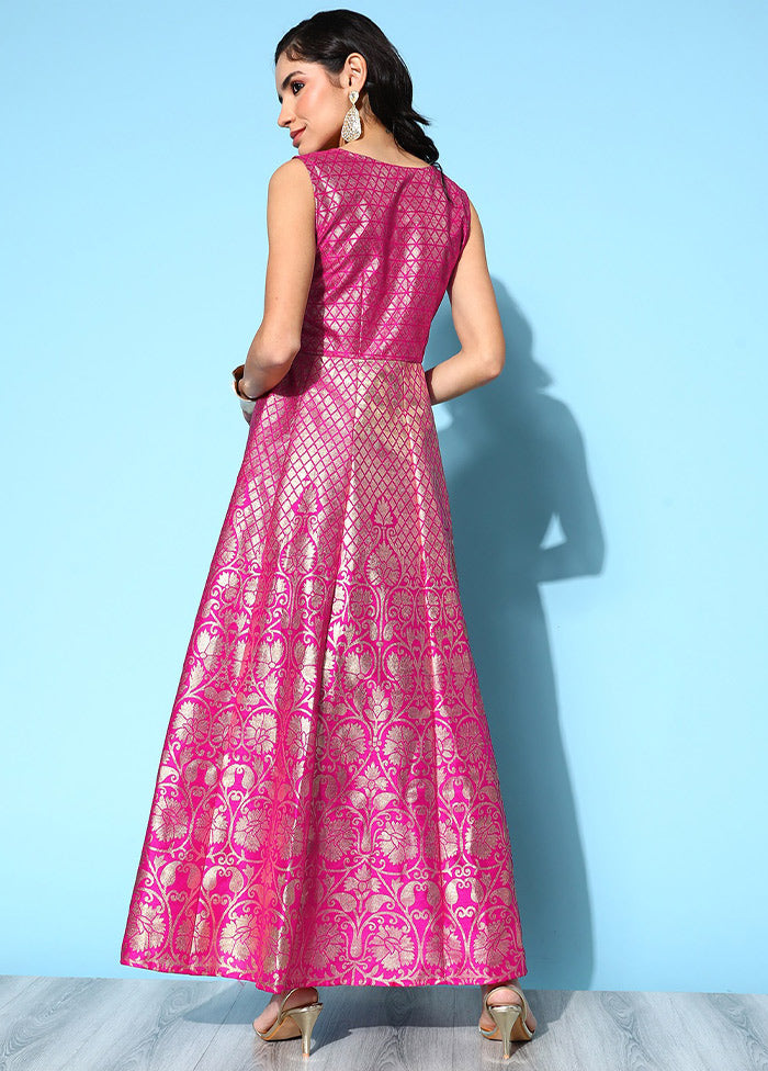 Pink Readymade Silk Woven Kurti VDKSH1403275 - Indian Silk House Agencies