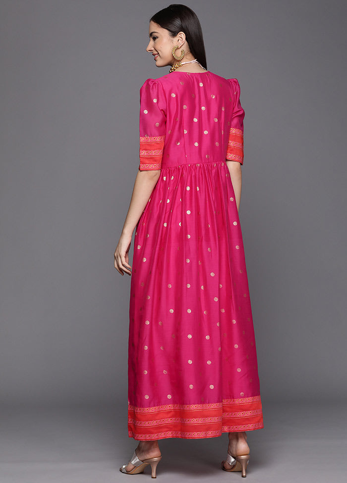 Pink Readymade Silk Woven Kurti VDKSH1403277 - Indian Silk House Agencies