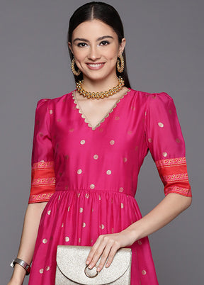 Pink Readymade Silk Woven Kurti VDKSH1403277 - Indian Silk House Agencies