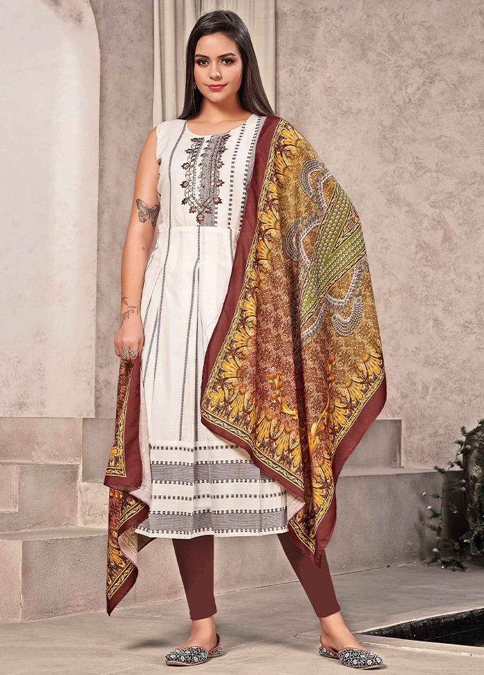 Off White Readymade Silk Woven Kurti VDKSH1403292 - Indian Silk House Agencies