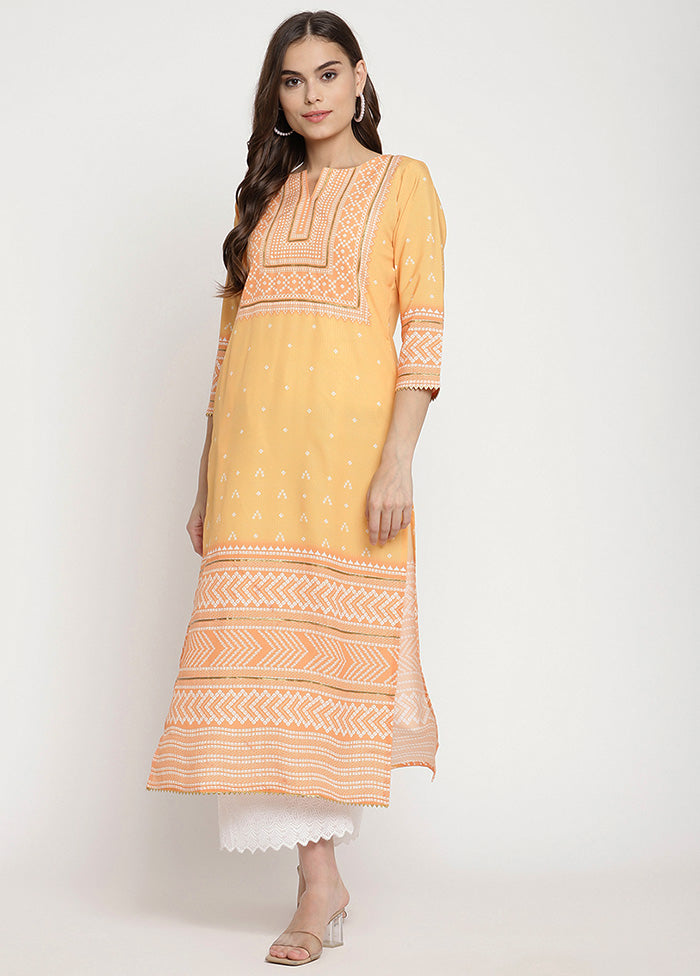 Yellow Readymade Printed Kurti VDKSH21503235 - Indian Silk House Agencies