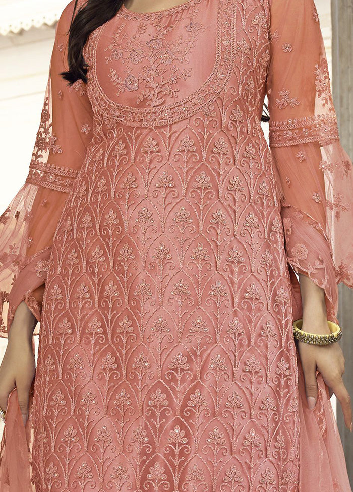 3 Pc Pink Net Suit Set With Dupatta VDKSH2103256 - Indian Silk House Agencies