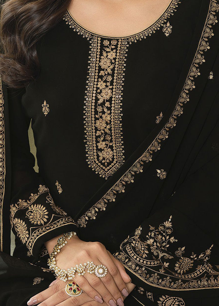 3 Pc Black Georgette Suit Set With Dupatta VDKSH2103262 - Indian Silk House Agencies