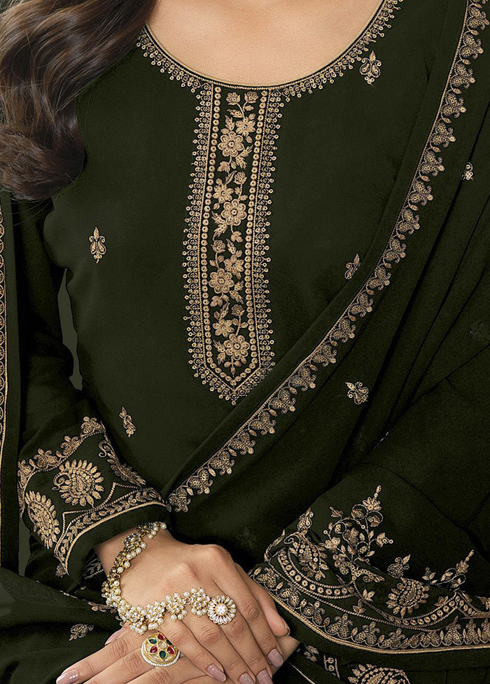 3 Pc Green Georgette Suit Set With Dupatta VDKSH2103263 - Indian Silk House Agencies