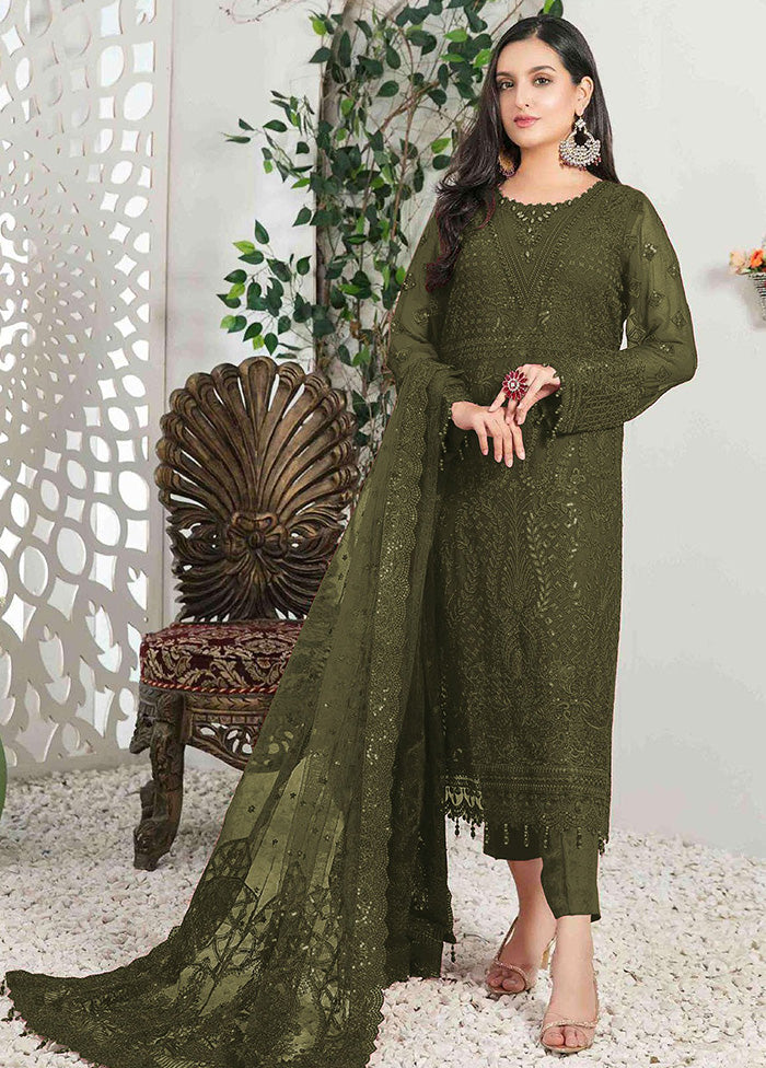 3 Pc Green Georgette Suit Set With Dupatta VDKSH2103276 - Indian Silk House Agencies