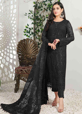 3 Pc Black Georgette Suit Set With Dupatta VDKSH2103278 - Indian Silk House Agencies