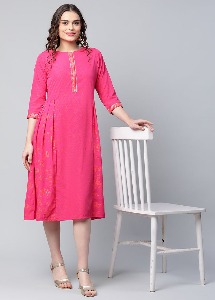 Pink Readymade Printed Kurti VDKSH0604291 - Indian Silk House Agencies
