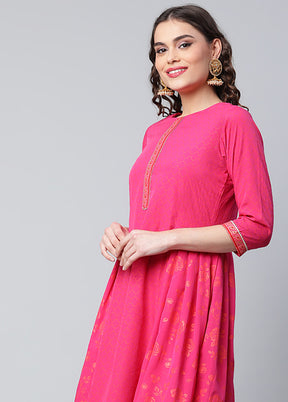 Pink Readymade Printed Kurti VDKSH0604291 - Indian Silk House Agencies