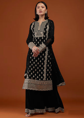3 Pc Black Georgette Suit Set With Dupatta VDKSH1104231 - Indian Silk House Agencies