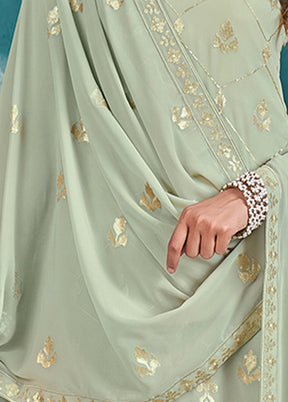 3 Pc Light Green Embroidered Sharrara Set VDKSH02052062 - Indian Silk House Agencies