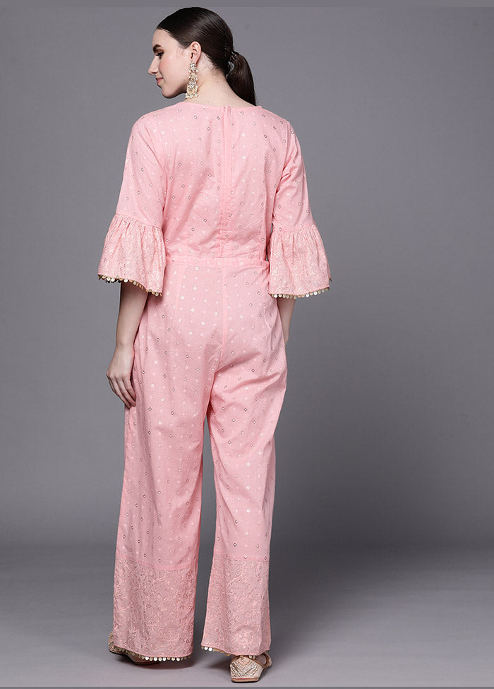 Pink Cotton Printed Jumpsuit VDKSH0805062 - Indian Silk House Agencies