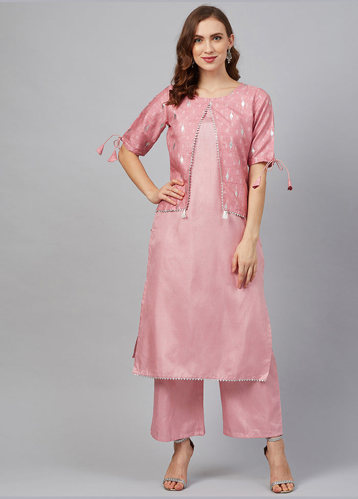 2 Pc Pink Readymade Silk Kurti Set VDKSH19052034 - Indian Silk House Agencies